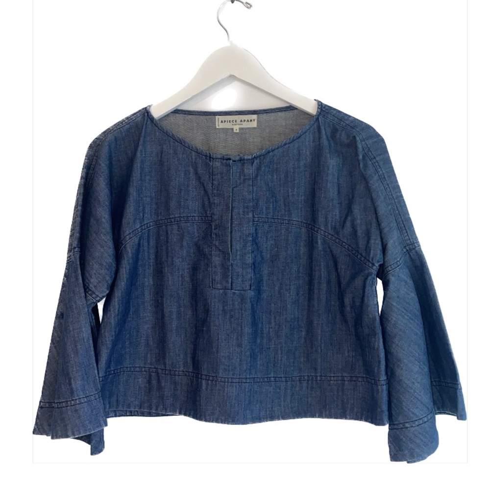 Apiece Apart Tzila Bell Sleeve Chambray Shirt 2
